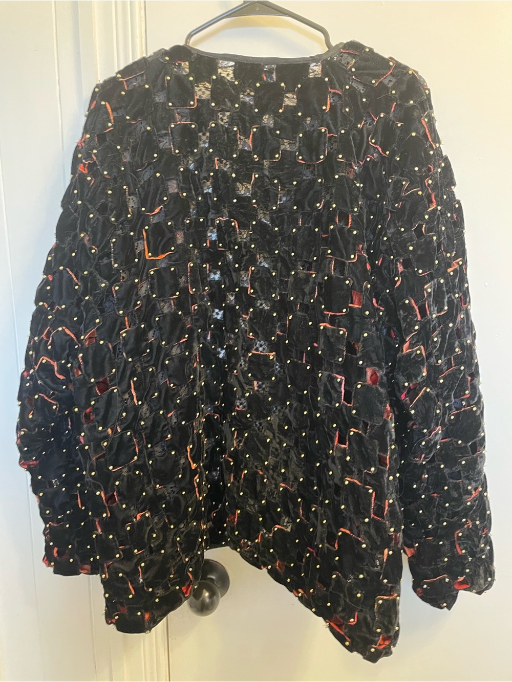Soulmates Black Velvety Embellished Jacket with Red Accents - Picture 7 of 7